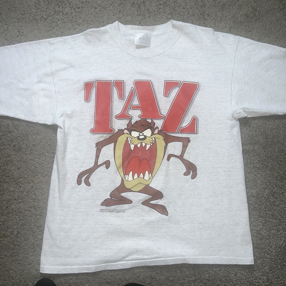 VINTAGE 1992 LOONEY TUNES TAZ TRIBAL DANCE WARNER BROS TEE T SHIRT MEN'S SIZE L